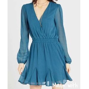 Altar’d state Ruffle blue chiffon dress